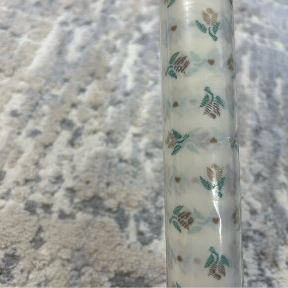 Vintage 1989 Rubbermaid Shelf & Drawer Liner White Brown Floral Design 2 Rolls - Picture 4 of 6